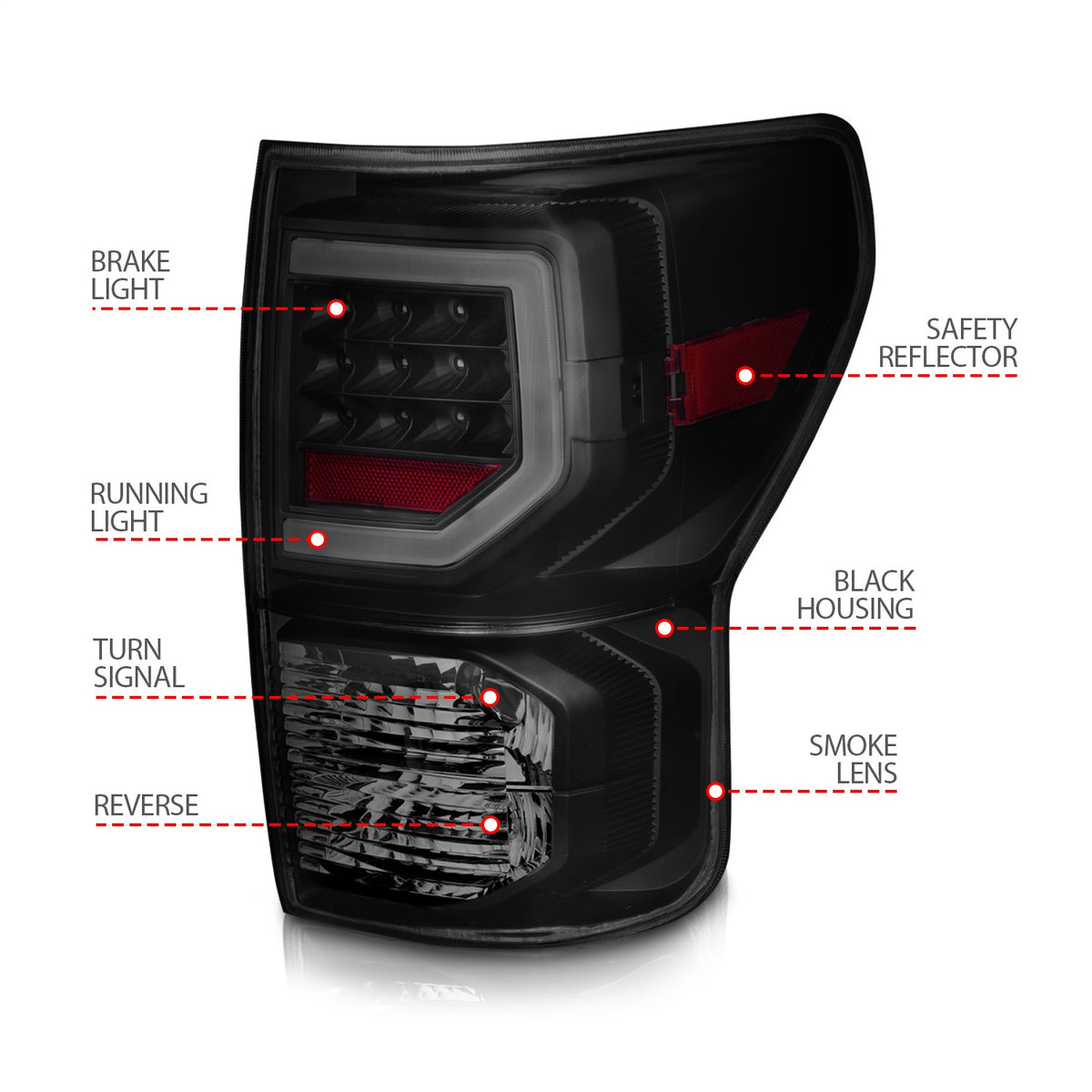 ANZO USA ZUKT_311387 Anzo ZUKT_311387 Assembly Smoke Lens w/ Light Bar
