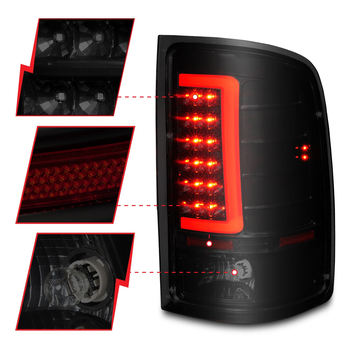 ANZO USA ZUKT_311389 Anzo ZUKT_311389 Lens Black Housing w/ Light Bar