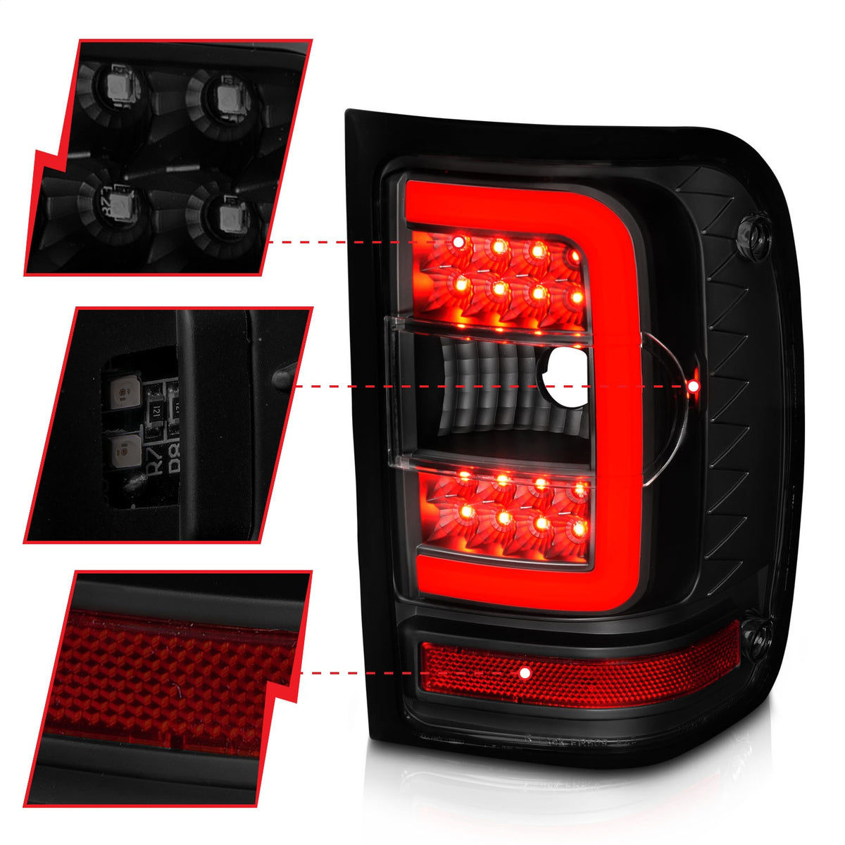ANZO USA ZUKT_311391 Anzo ZUKT_311391 Lens Black Housing w/ Light Bar