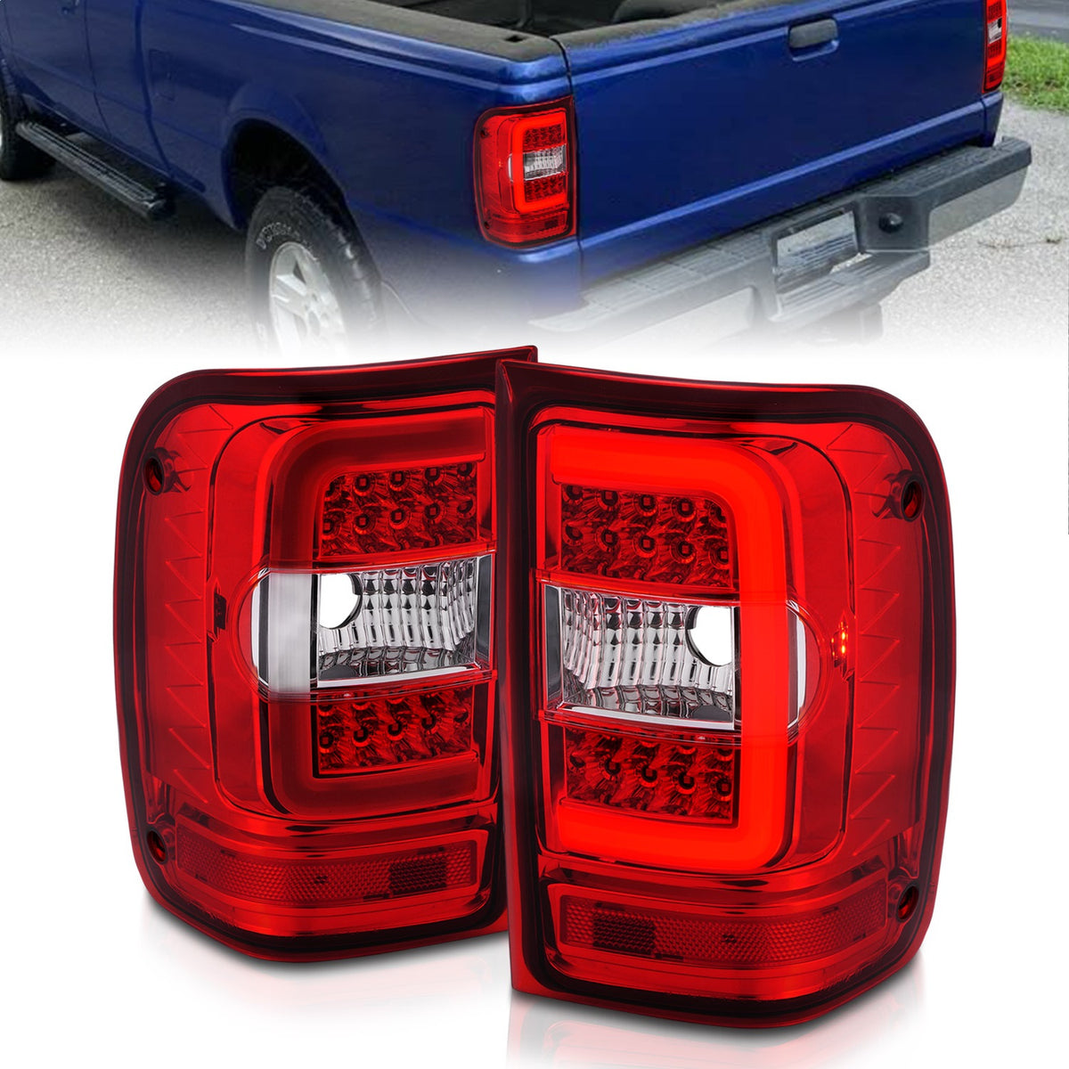 ANZO USA ZUKT_311393 Anzo ZUKT_311393 Lens Chrome Housing w/ Light Bar
