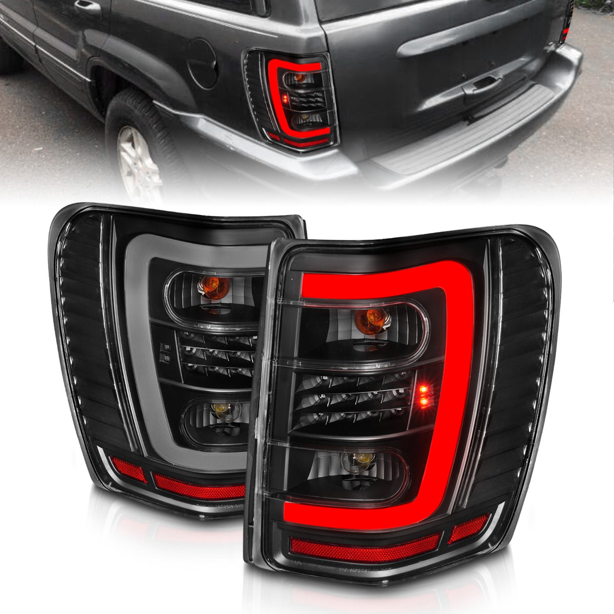 ANZO USA ZUKT_311394 Anzo ZUKT_311394 Lens Black Housing w/ Light Bar