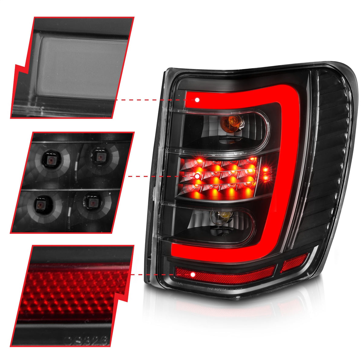 ANZO USA ZUKT_311394 Anzo ZUKT_311394 Lens Black Housing w/ Light Bar