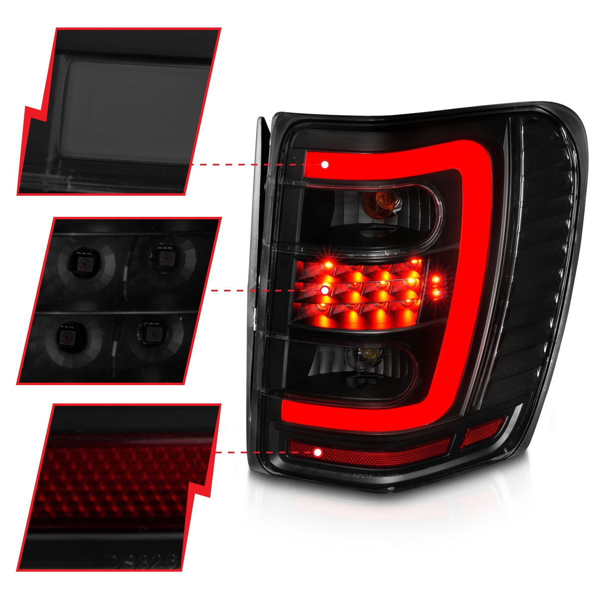 ANZO USA ZUKT_311395 Anzo ZUKT_311395 Lens Black Housing w/ Light Bar