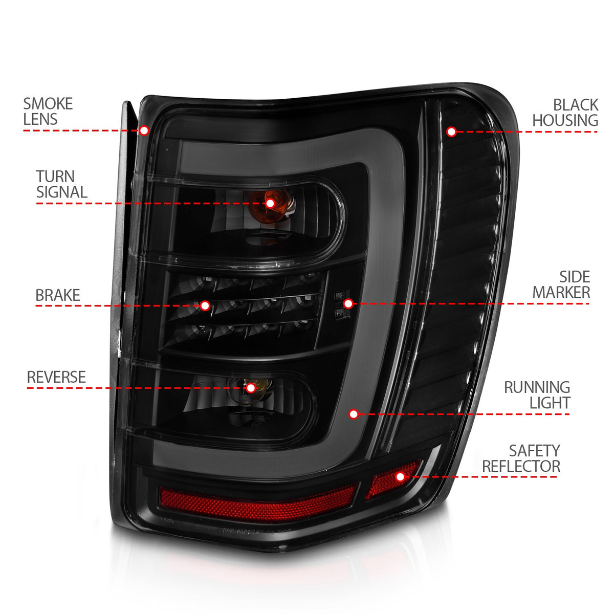 ANZO USA ZUKT_311395 Anzo ZUKT_311395 Lens Black Housing w/ Light Bar