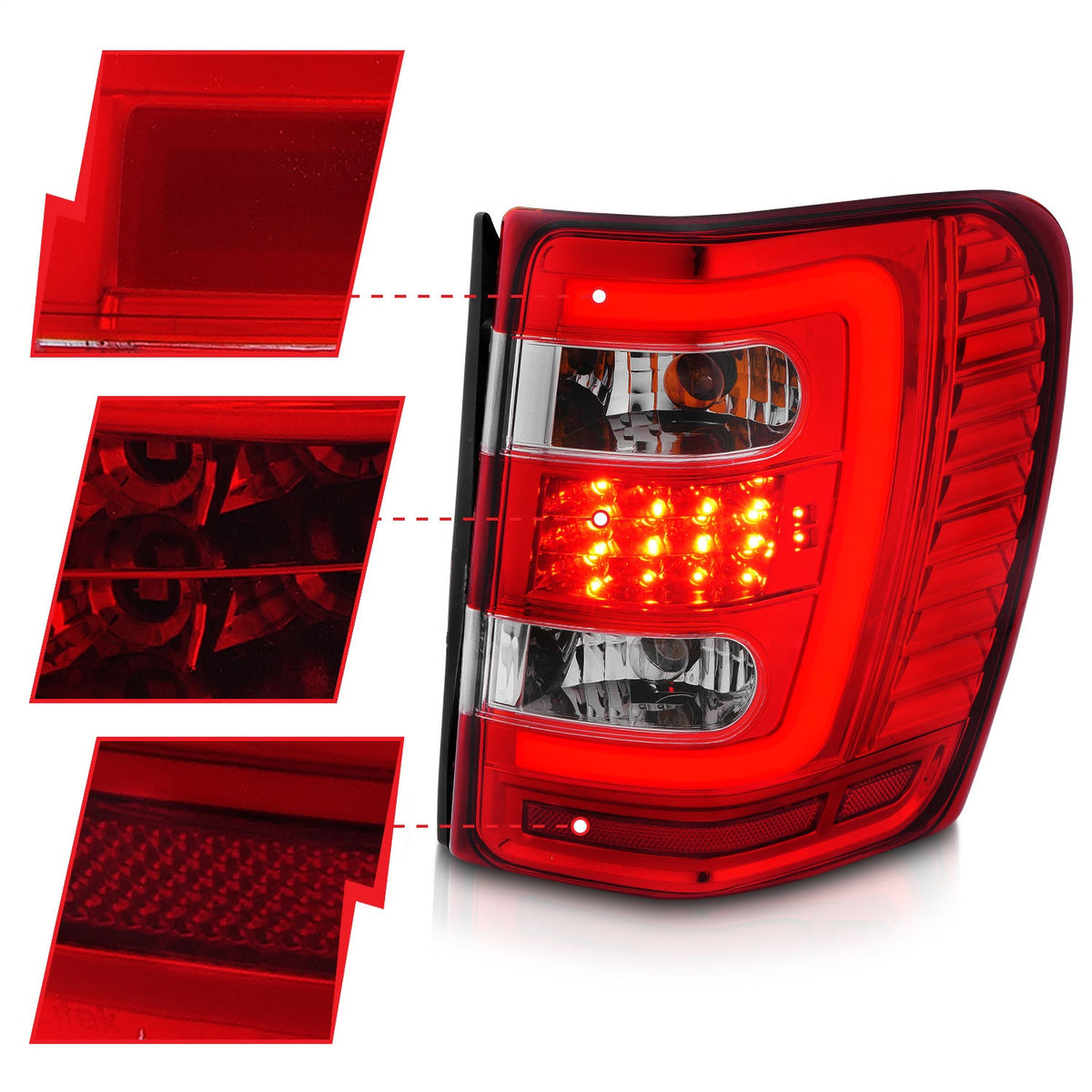 ANZO USA ZUKT_311396 Anzo ZUKT_311396 Lens Chrome Housing w/ Light Bar