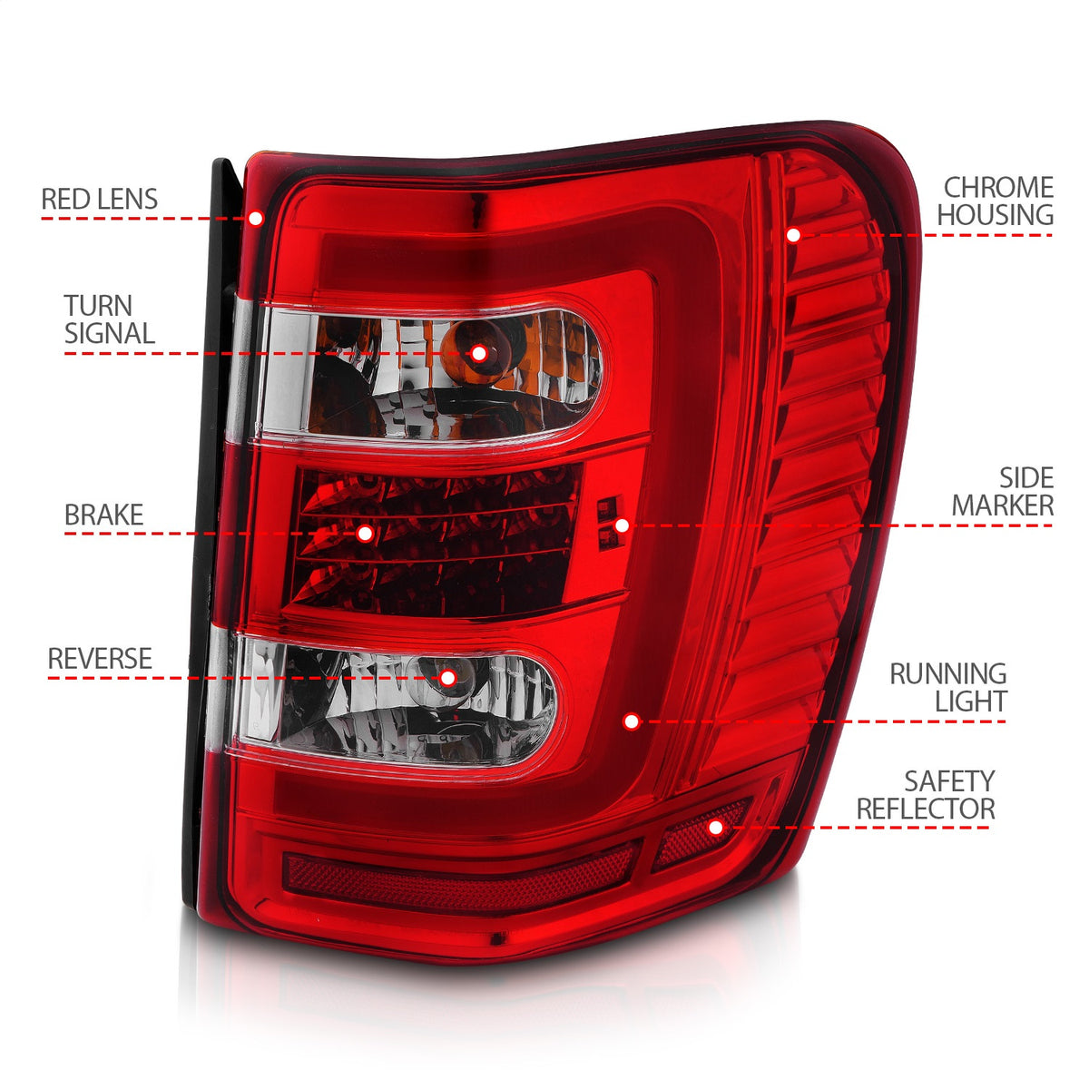 ANZO USA ZUKT_311396 Anzo ZUKT_311396 Lens Chrome Housing w/ Light Bar