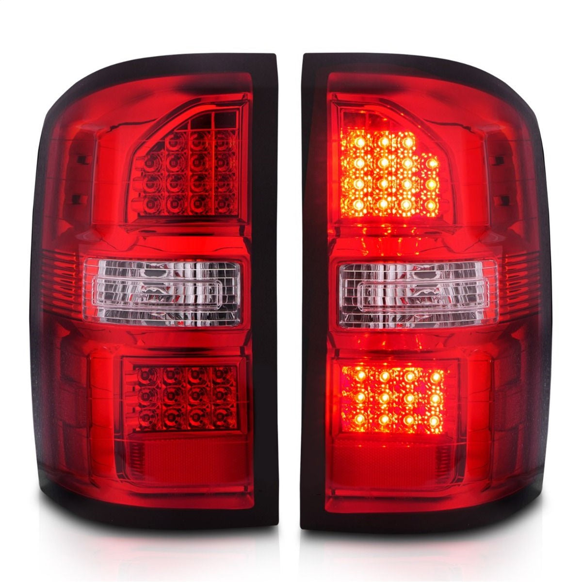 ANZO USA ZUKT_311399 Anzo ZUKT_311399 LED Tail Light Assembly Red/Clear Lens Chrome