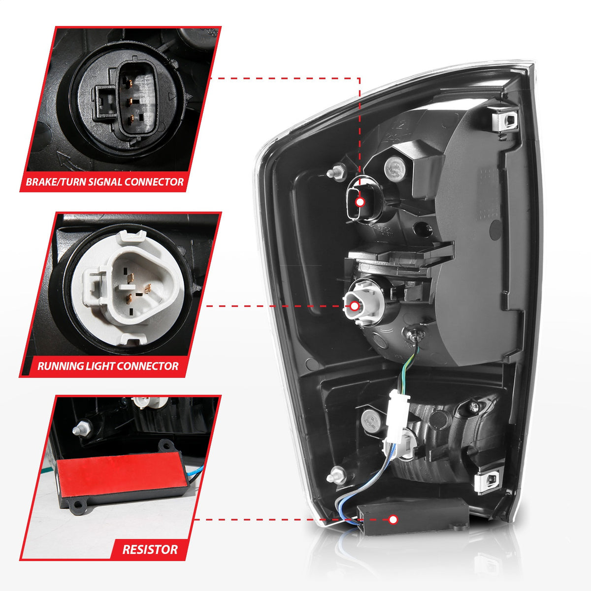 ANZO USA ZUKT_311400 Anzo ZUKT_311400 Lens Black Housing w/ Light Bar