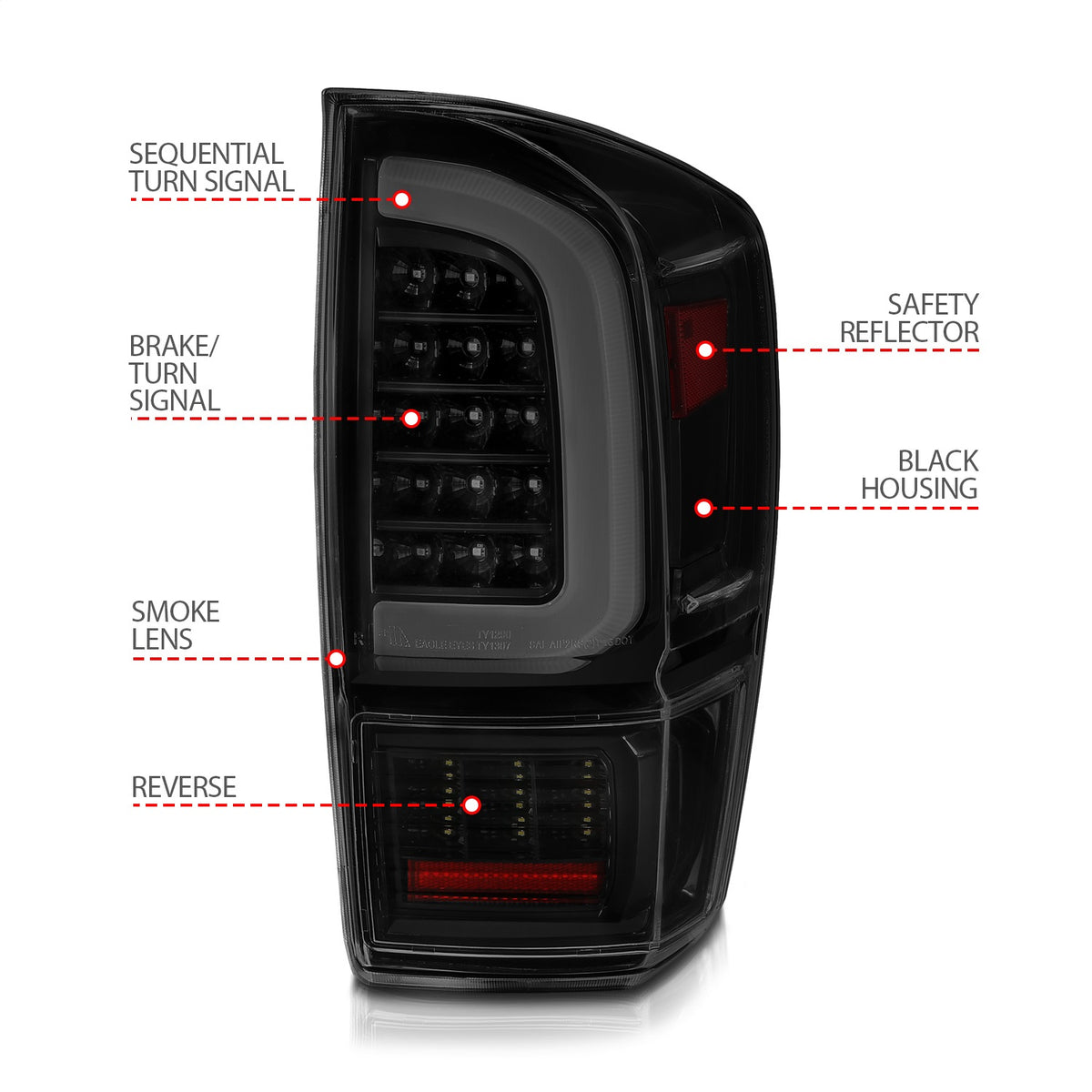 ANZO USA ZUKT_311401 Anzo ZUKT_311401 Lens Black Housing w/ Light Bar