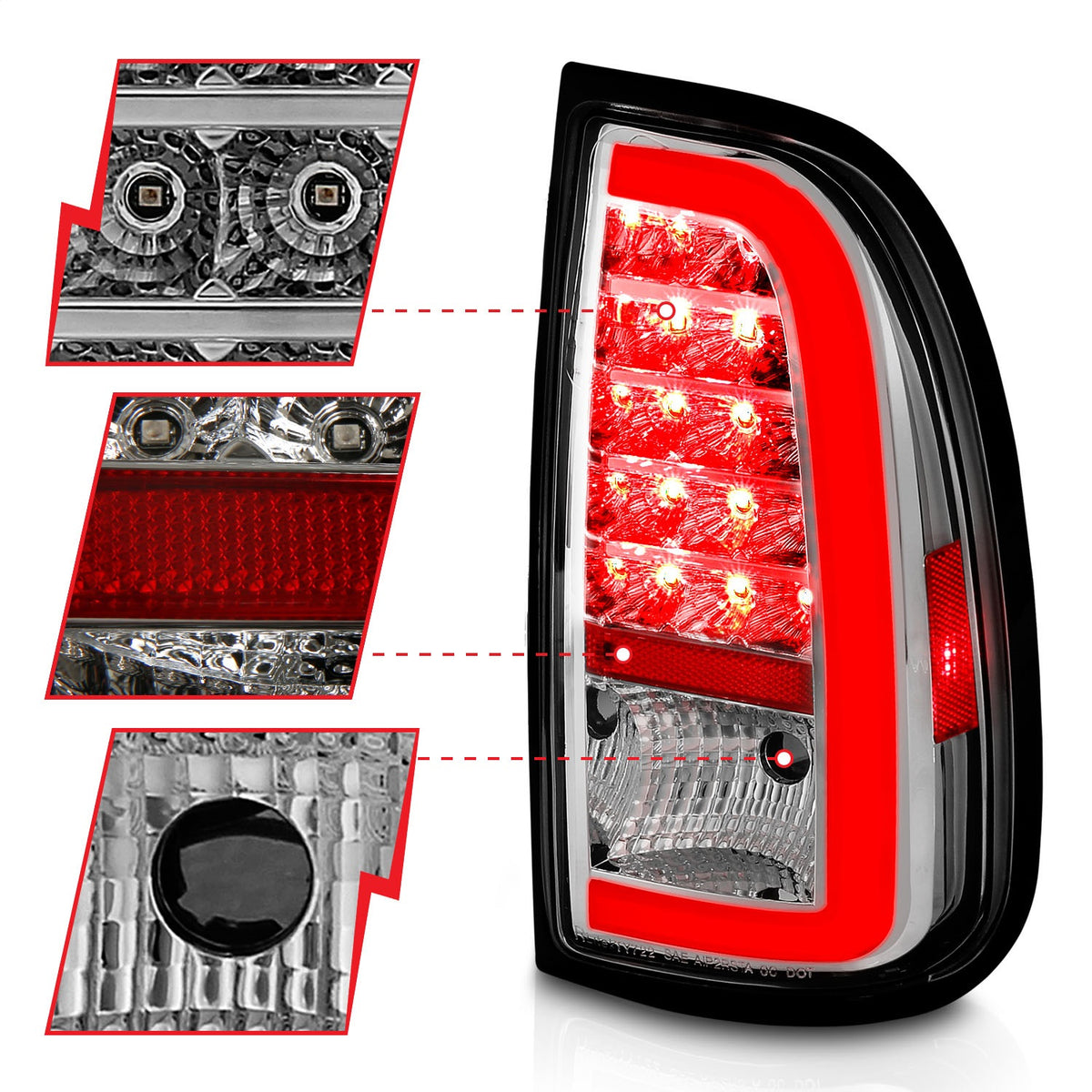 ANZO USA ZUKT_311413 Anzo ZUKT_311413 Lens Chrome Housing w/ Light Bar