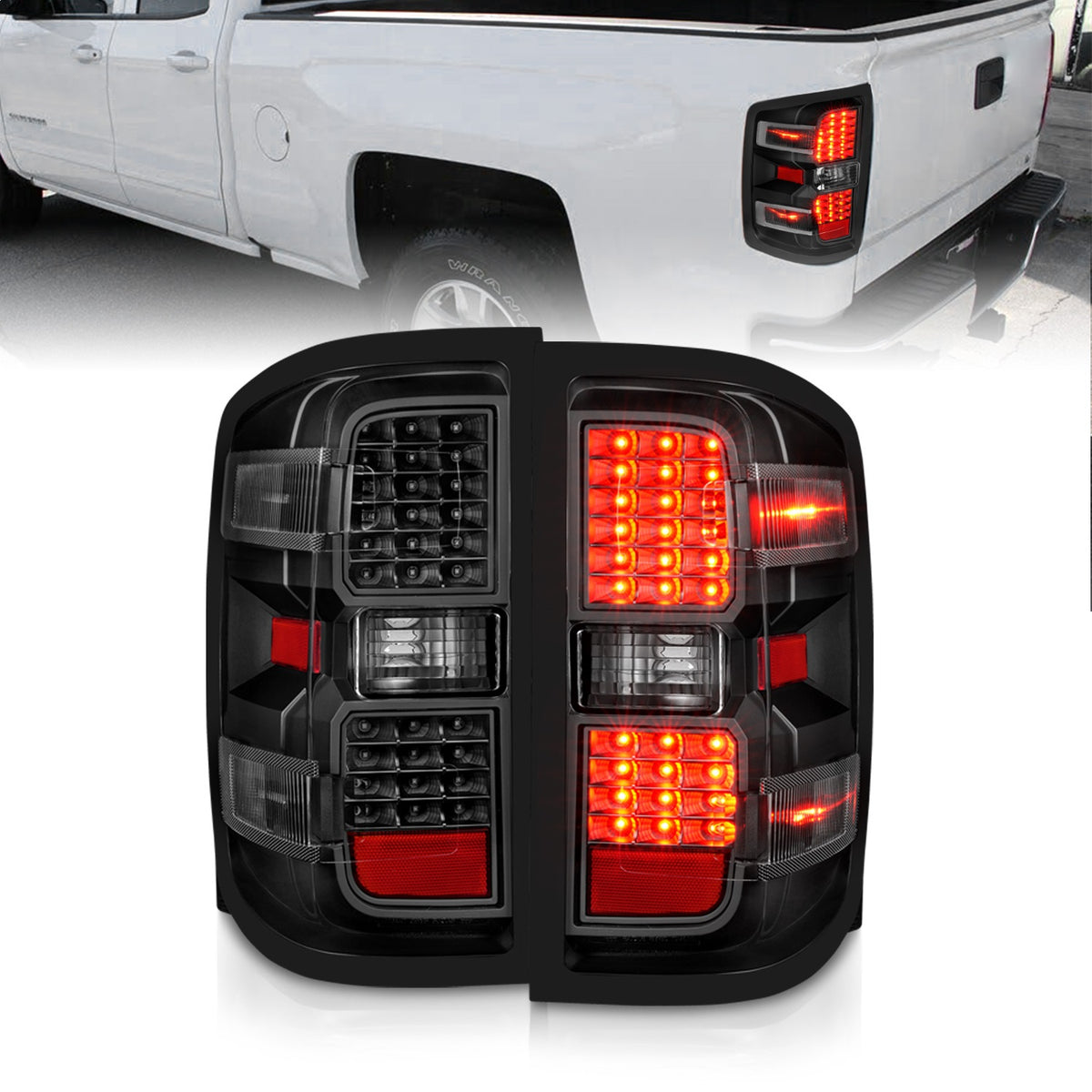 ANZO USA ZUKT_311423 Anzo ZUKT_311423 LED Tail Light Assembly LED Clear Lens Black