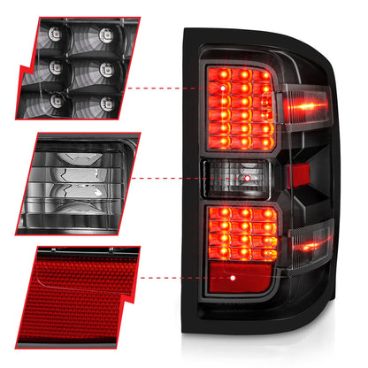 ANZO USA ZUKT_311423 Anzo ZUKT_311423 LED Tail Light Assembly LED Clear Lens Black