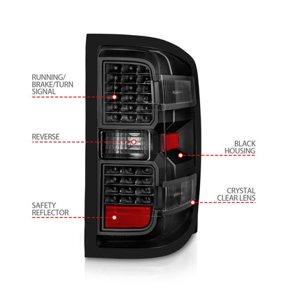 ANZO USA ZUKT_311423 Anzo ZUKT_311423 LED Tail Light Assembly LED Clear Lens Black