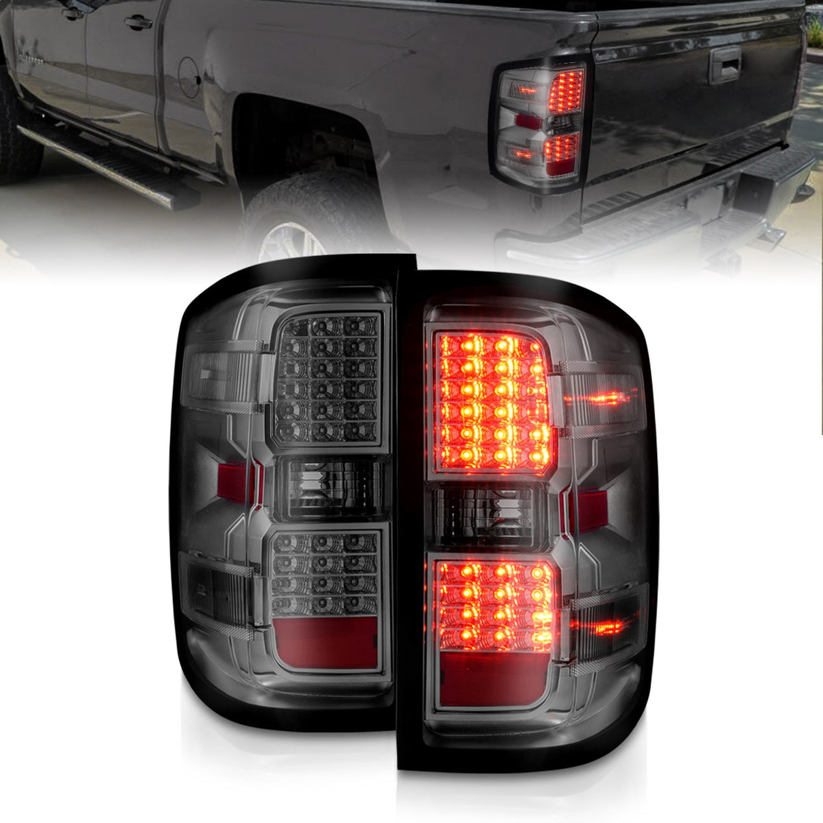 ANZO USA ZUKT_311424 Anzo ZUKT_311424 Tail Light Assembly LED Smoke Lens Chrome