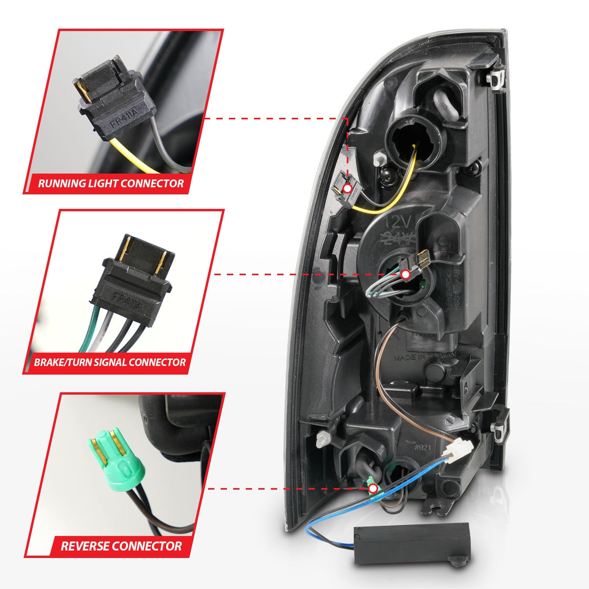 ANZO USA ZUKT_311428 Anzo ZUKT_311428 Lens Black Housing w/ Light Bar