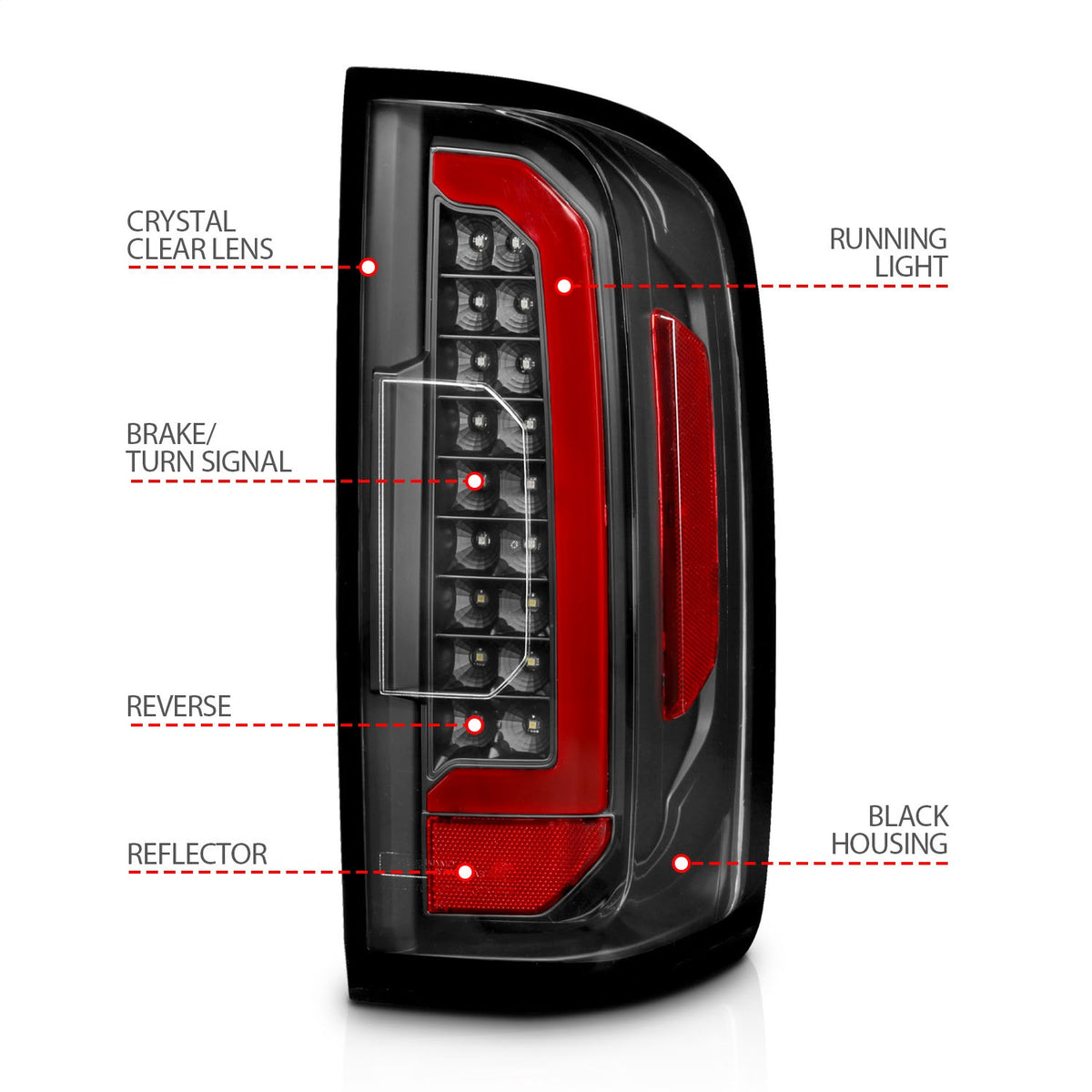 ANZO USA ZUKT_311432 Anzo ZUKT_311432 Light Assembly LED w/Red Light Bar