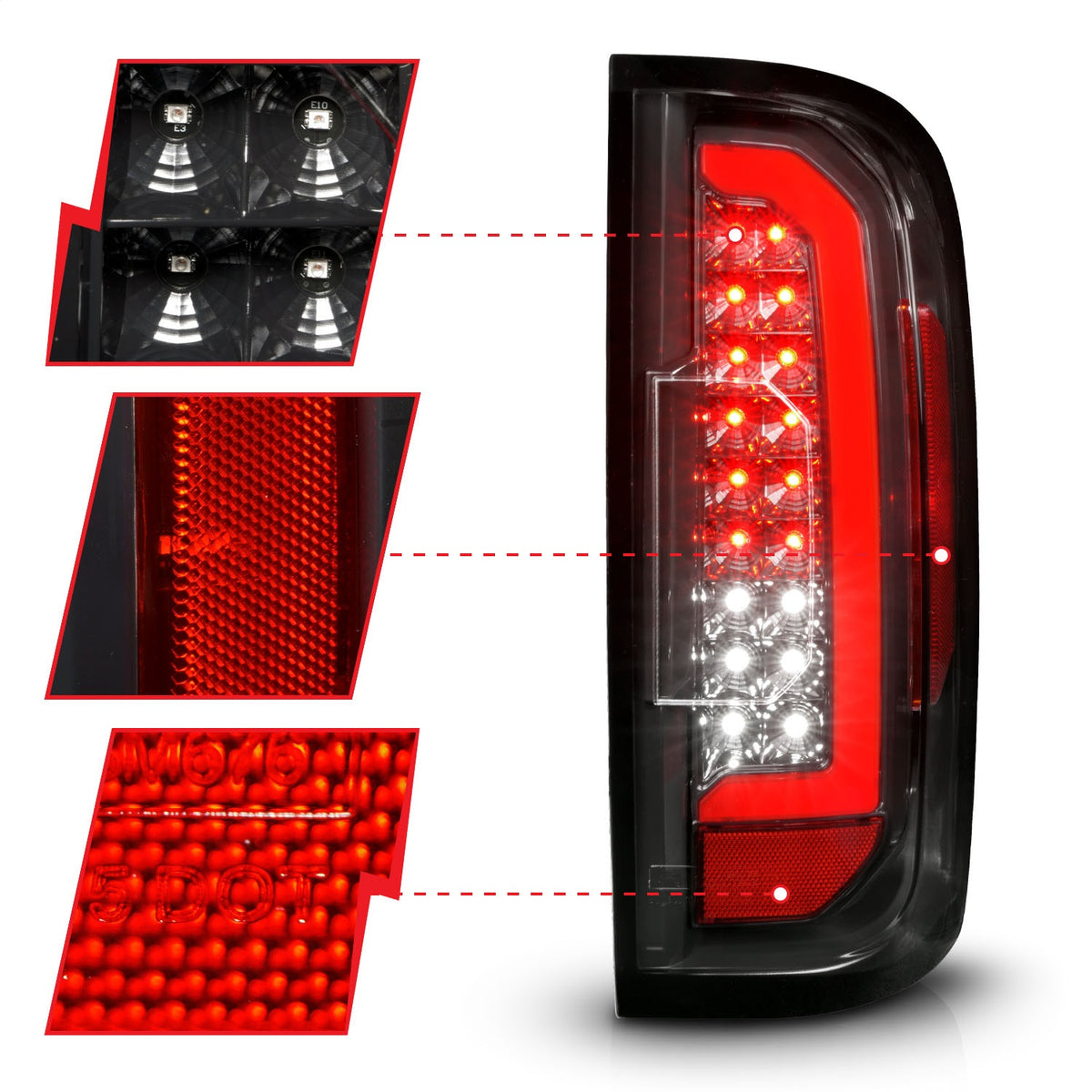 ANZO USA ZUKT_311434 Anzo ZUKT_311434 Light Assembly LED w/Red Light Bar