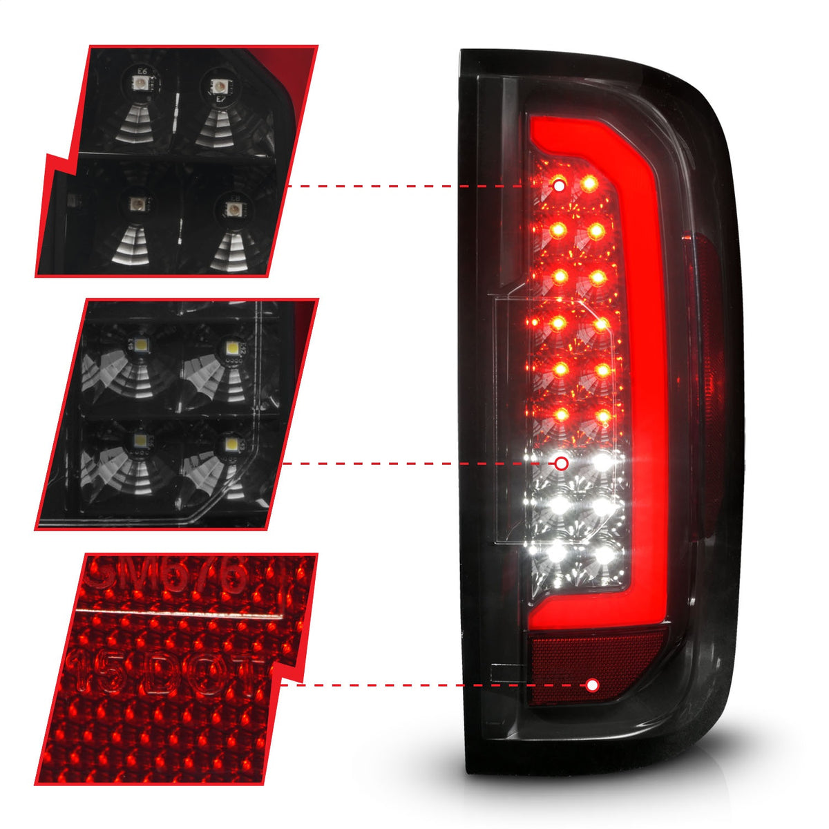 ANZO USA ZUKT_311435 Anzo ZUKT_311435 Light Assembly LED w/Red Light Bar