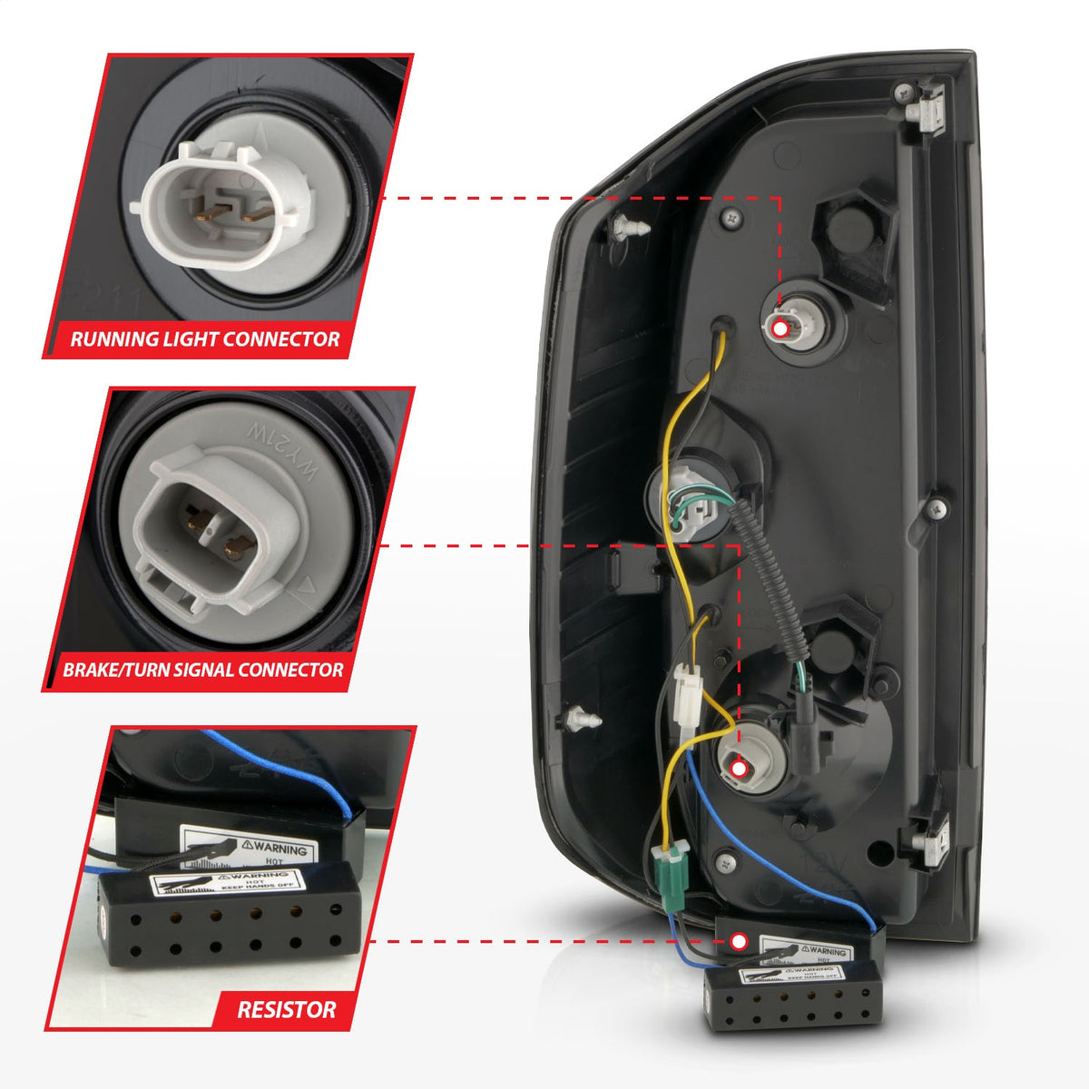 ANZO USA ZUKT_311436 Anzo ZUKT_311436 Lens Black Housing Red Light Bar
