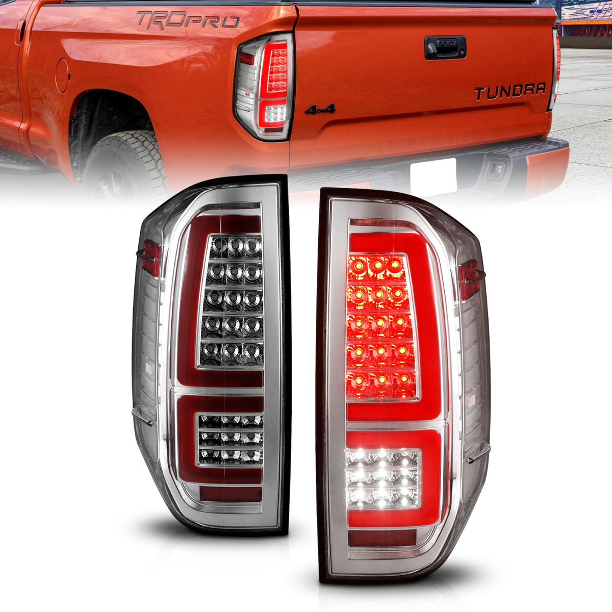ANZO USA ZUKT_311438 Anzo ZUKT_311438 Lens Chrome Housing Red Light Bar