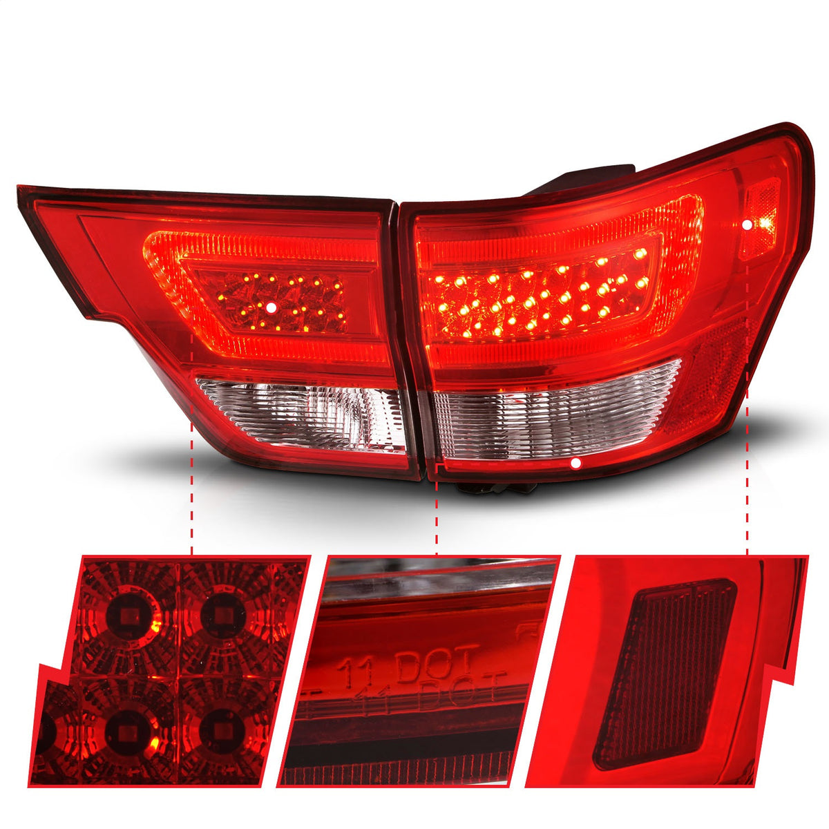 ANZO USA ZUKT_311442 Anzo ZUKT_311442 Lens Chrome Housing w/ Light Bar