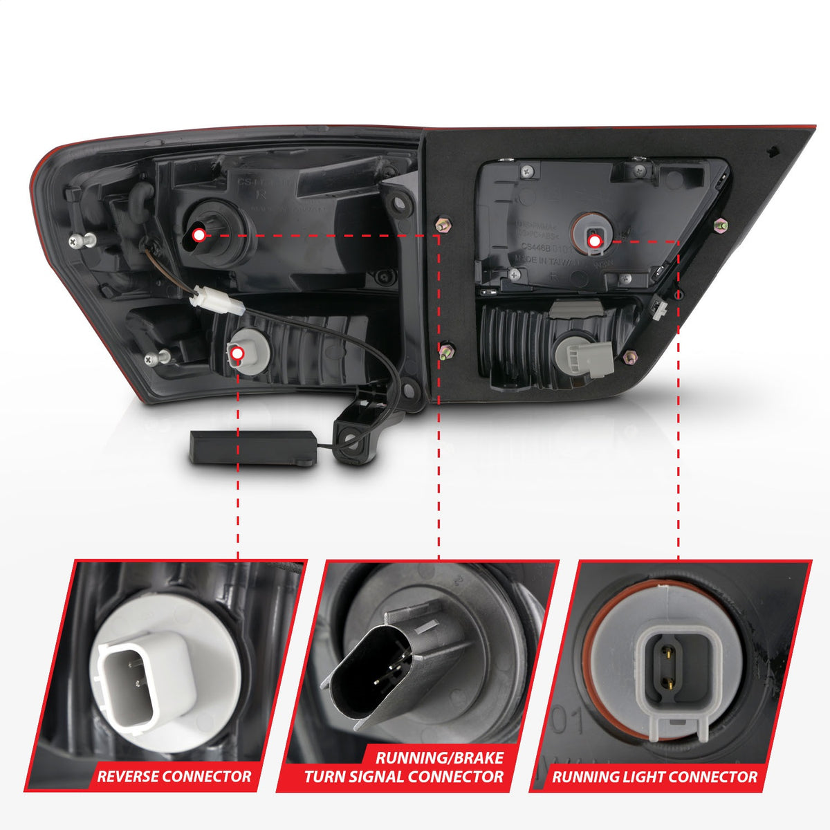 ANZO USA ZUKT_311442 Anzo ZUKT_311442 Lens Chrome Housing w/ Light Bar