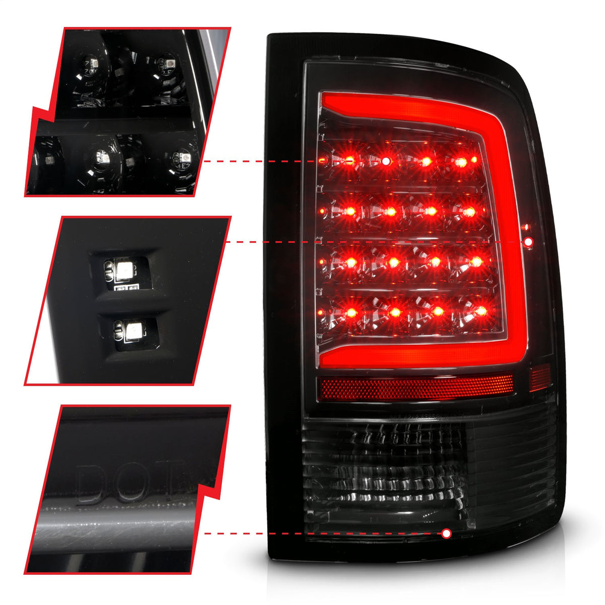 ANZO USA ZUKT_311452 Anzo ZUKT_311452 LED Tail Light Assembly LED for Ram 1500 for 311452