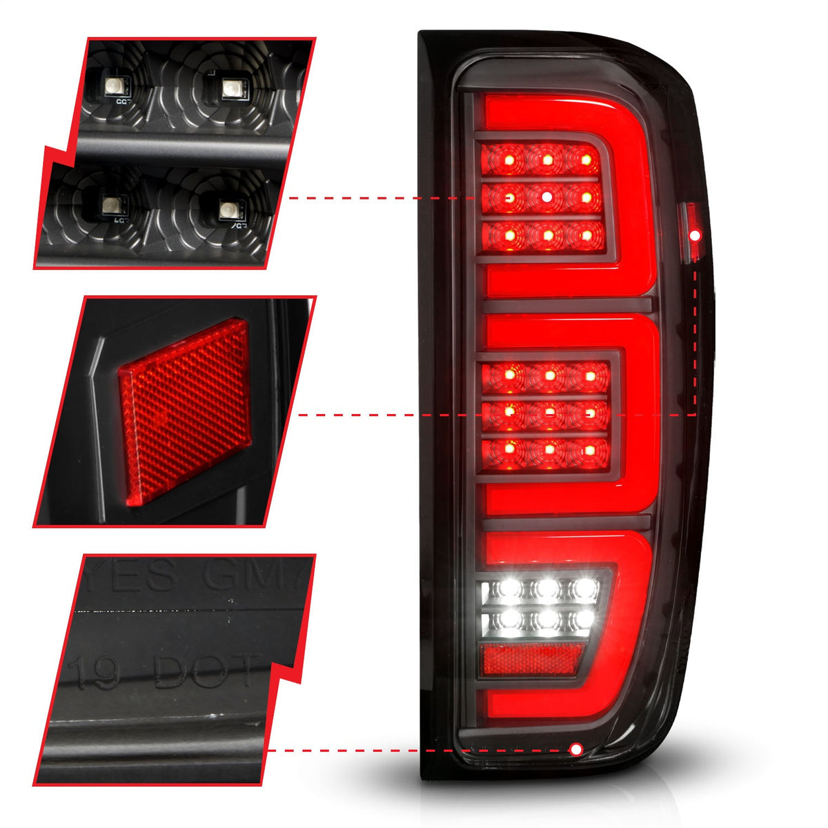 ANZO USA ZUKT_311457 Anzo ZUKT_311457 LED Tail Light Assembly Full LED LED Tube