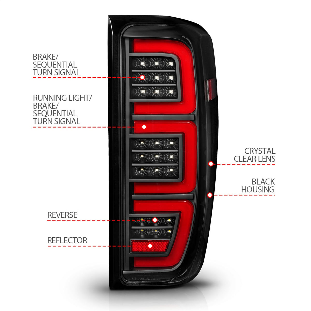 ANZO USA ZUKT_311459 Anzo ZUKT_311459 LED Tail Light Assembly Full LED LED Tube