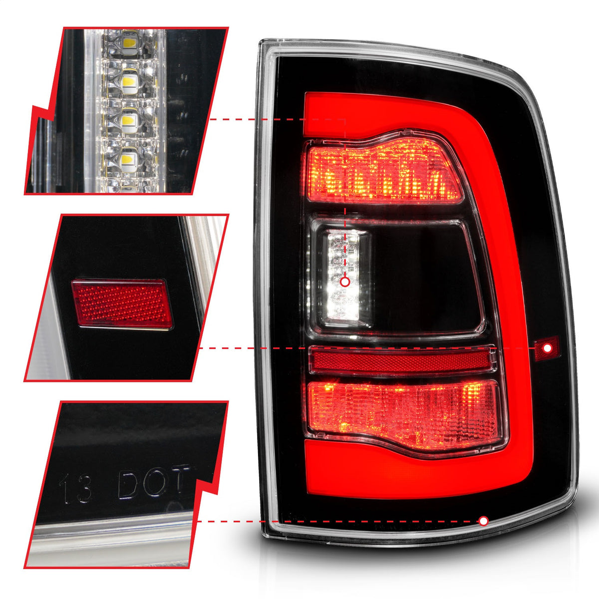 ANZO USA ZUKT_311469 Anzo ZUKT_311469 LED Tail Light Assembly LED for Ram 1500 for 311469