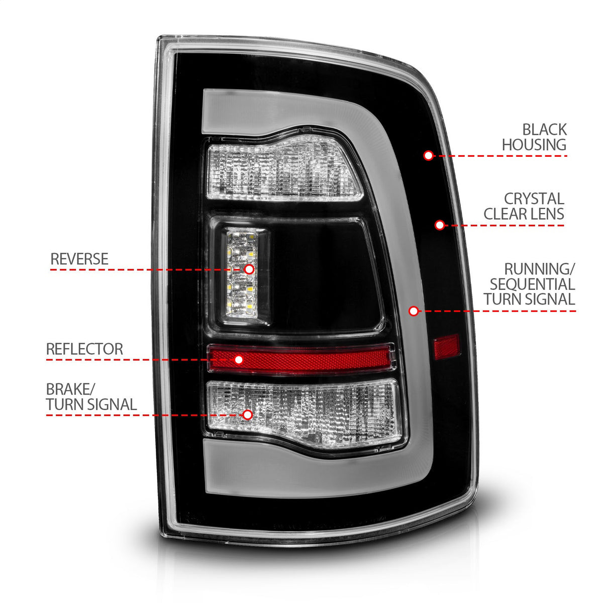 ANZO USA ZUKT_311469 Anzo ZUKT_311469 LED Tail Light Assembly LED for Ram 1500 for 311469