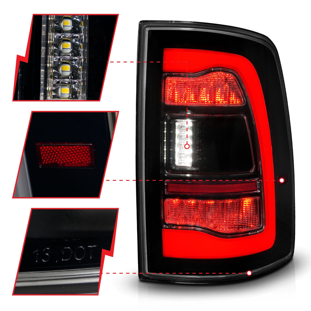 ANZO USA ZUKT_311470 Anzo ZUKT_311470 LED Tail Light Assembly LED for Ram 1500 for 311470