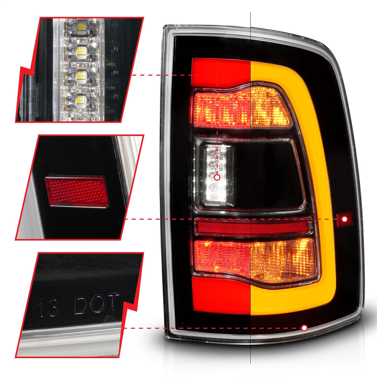 ANZO USA ZUKT_311471 Anzo ZUKT_311471 LED Tail Light Assembly LED for Ram 1500 for 311471