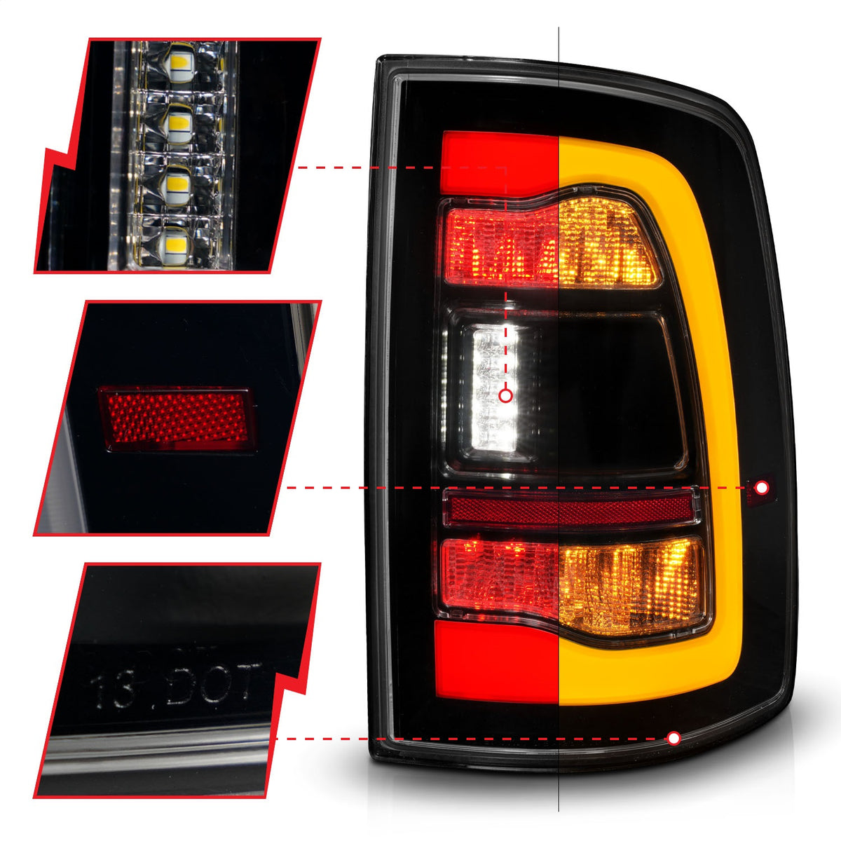 ANZO USA ZUKT_311472 Anzo ZUKT_311472 LED Tail Light Assembly LED for Ram 1500 for 311472
