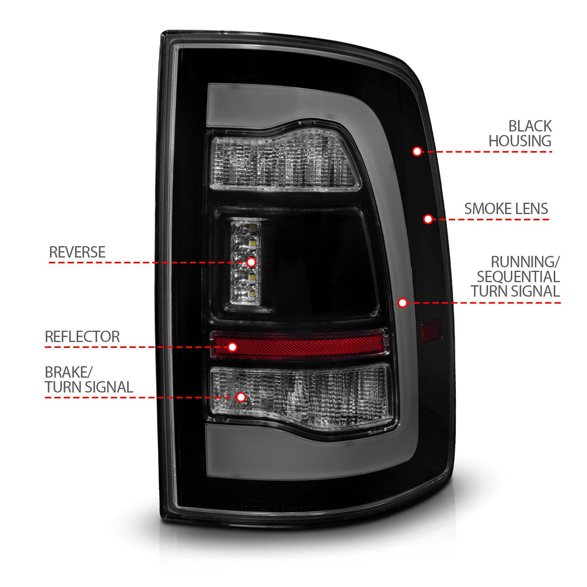 ANZO USA ZUKT_311472 Anzo ZUKT_311472 LED Tail Light Assembly LED for Ram 1500 for 311472