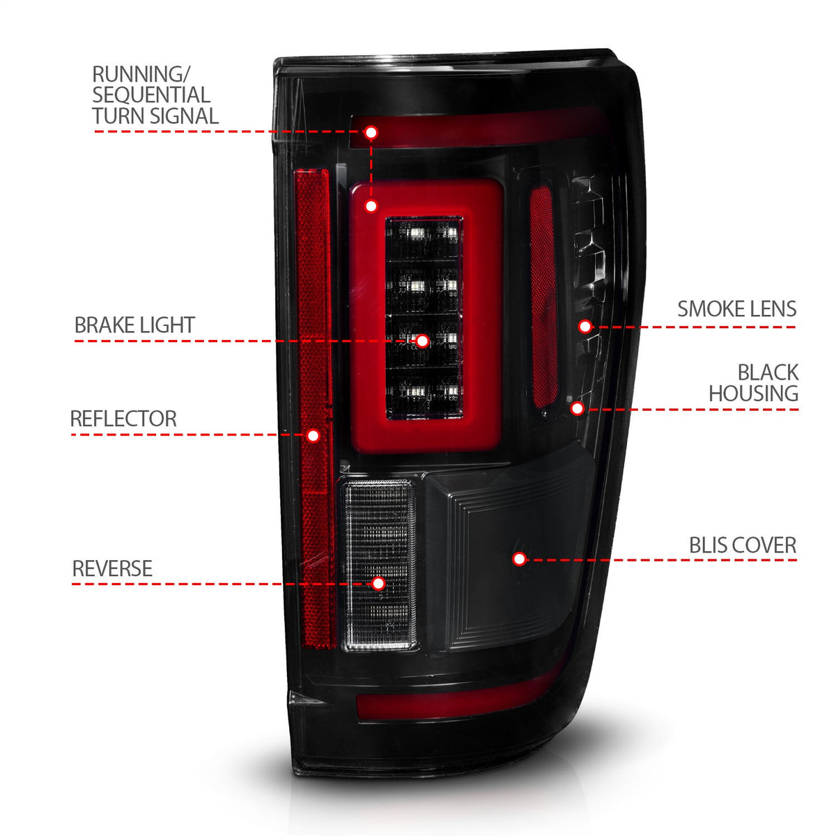 ANZO USA ZUKT_311476 Anzo ZUKT_311476 LED Tail Light Assembly Sequential LED Turn