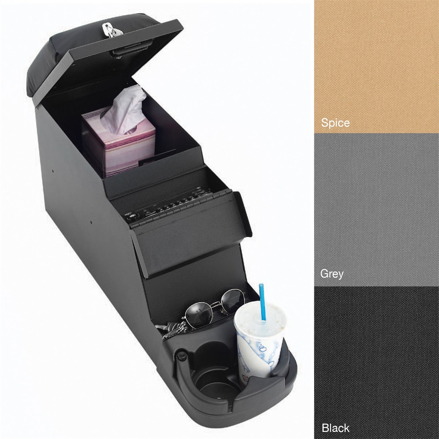 SMITTYBILT | Security Stereo Floor Console Denim Black 76-95 Jeep CJ & Wrangler YJ Smittybilt |31815