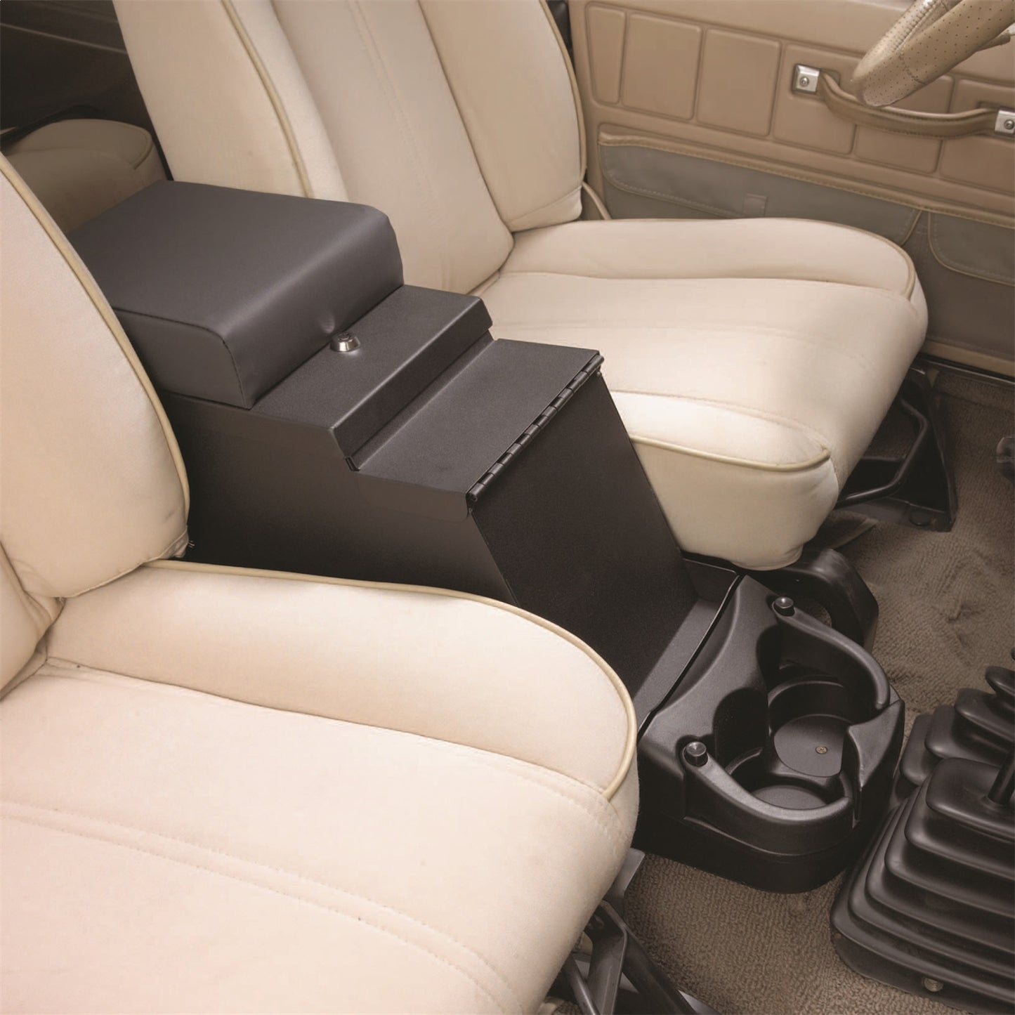 SMITTYBILT | Security Stereo Floor Console Denim Black 76-95 Jeep CJ & Wrangler YJ Smittybilt |31815