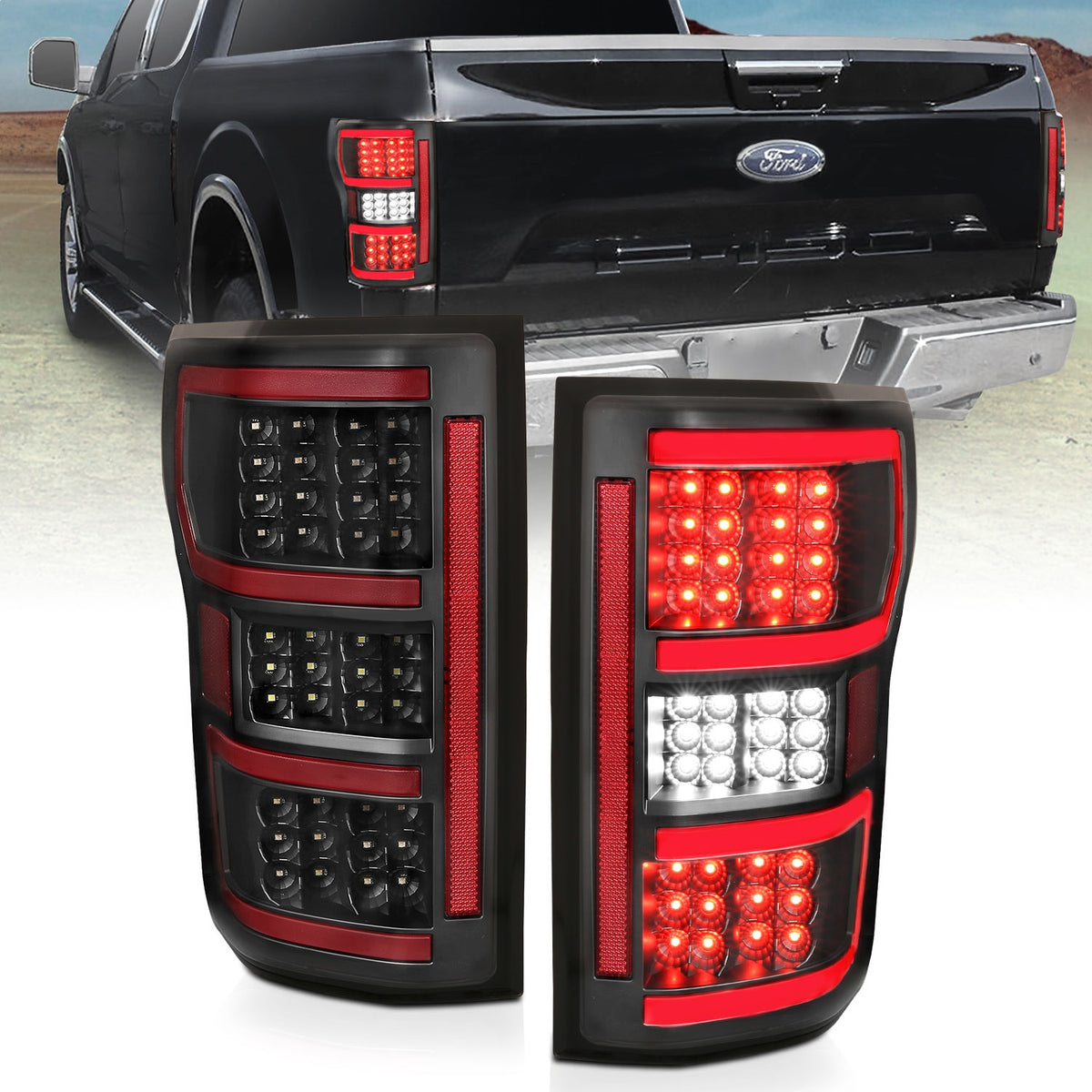 ANZO USA ZUKT_321338 Anzo ZUKT_321338 LED Tail Light Assembly LED Clear Lens Black