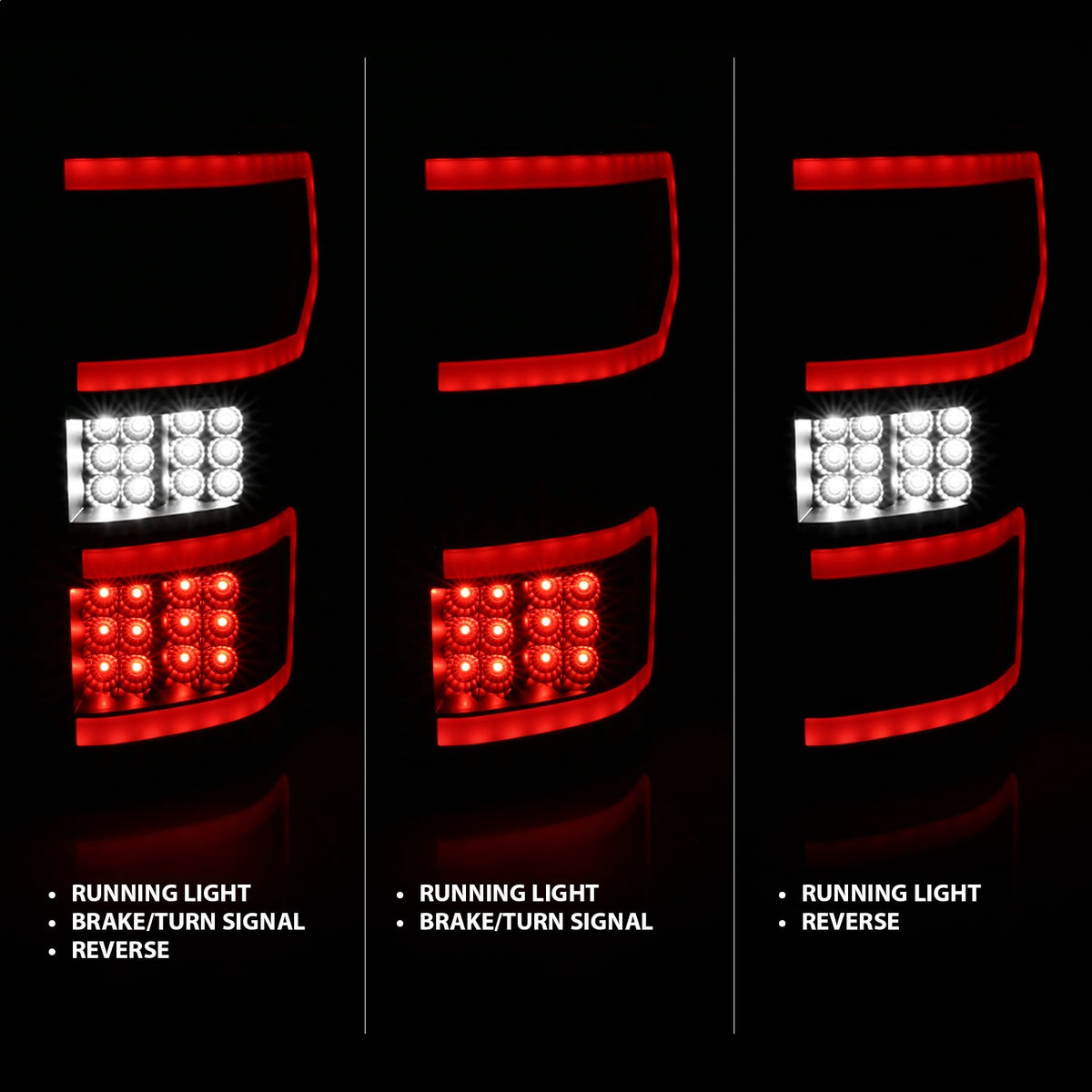 ANZO USA ZUKT_321338 Anzo ZUKT_321338 LED Tail Light Assembly LED Clear Lens Black