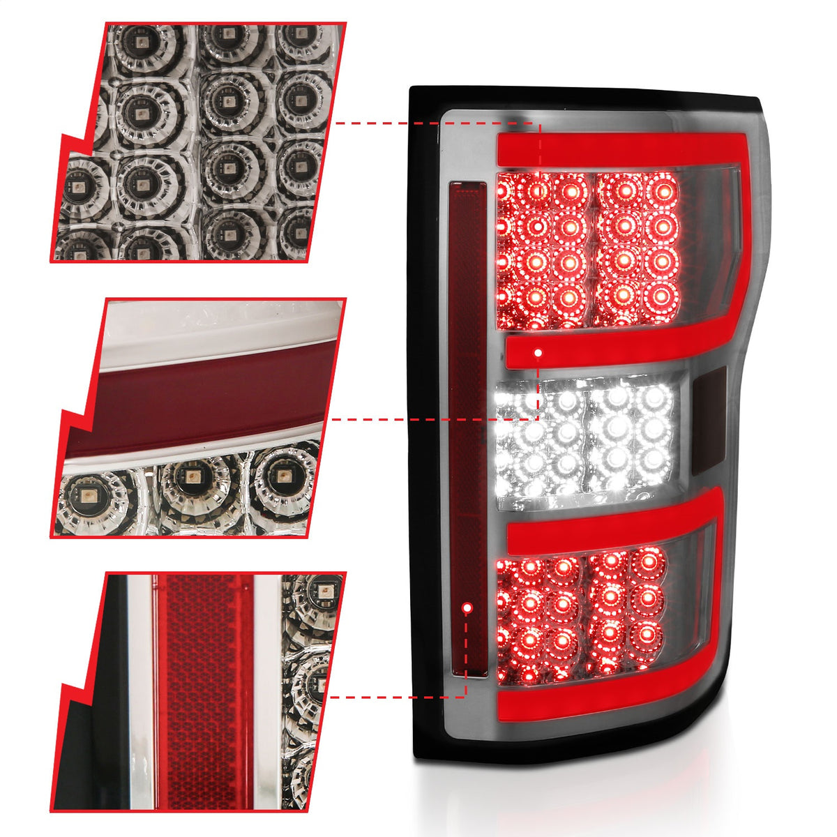 ANZO USA ZUKT_321339 Anzo ZUKT_321339 LED Tail Light Assembly LED Smoked Lens Black