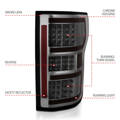 ANZO USA ZUKT_321339 Anzo ZUKT_321339 LED Tail Light Assembly LED Smoked Lens Black