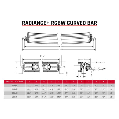 RIGID INDUSTRIES | Radiance Plus Curved 40 Inch RGBW Light Bar RIGID Industries | 340053