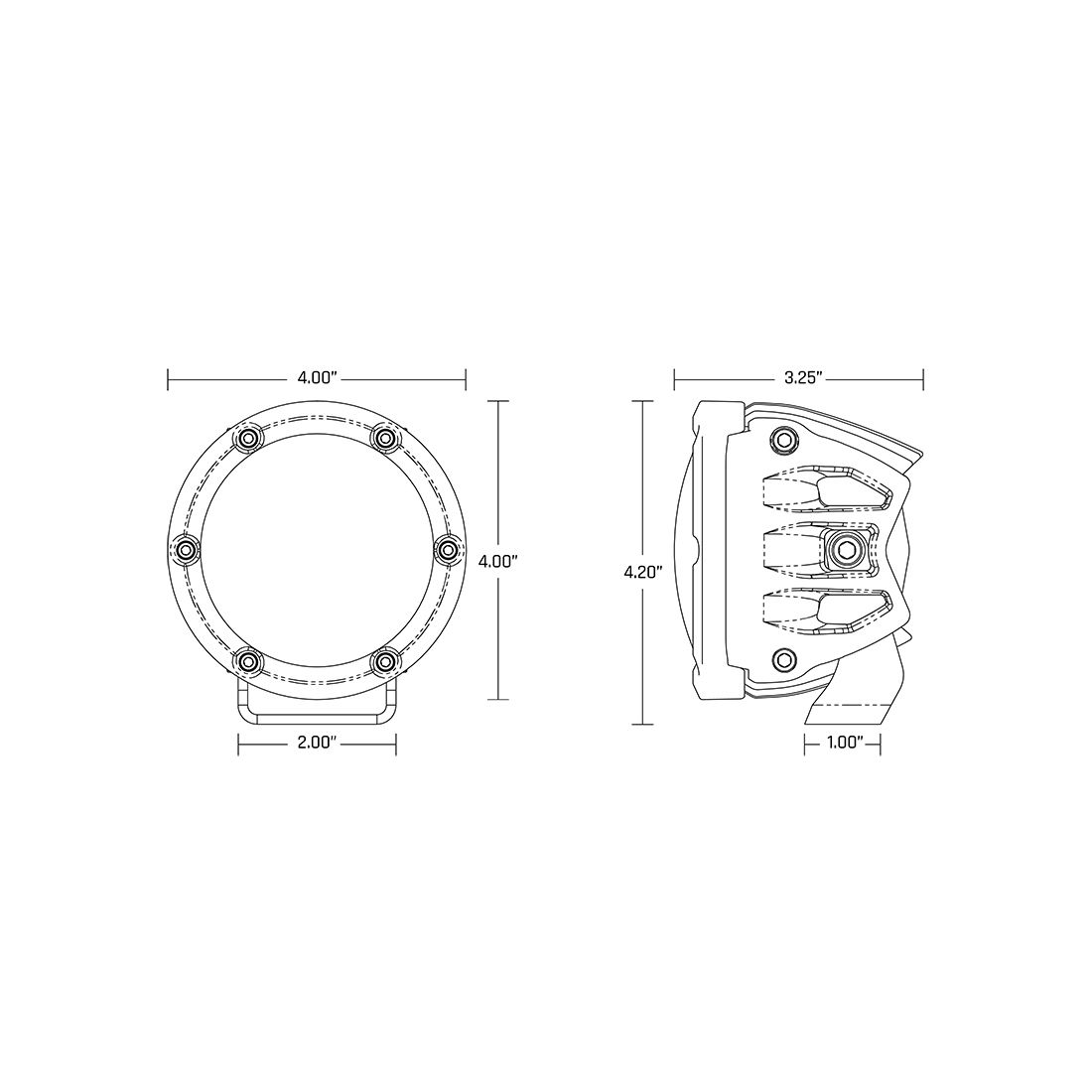RIGID INDUSTRIES | 360-Series 4 Inch Spot with Amber PRO Lens Pair Rigid Industries | 36123