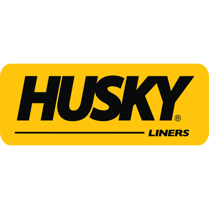 Husky Liners logo in black on a yellow background, representing durable cargo liners for vehicles.