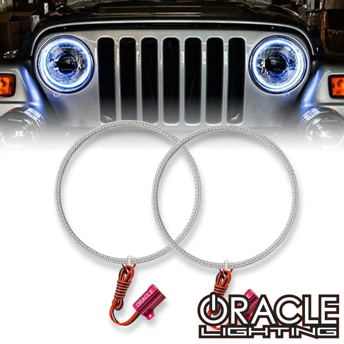 ORACLE Lighting | Surface Mount Headlight Halo Kit | Wrangler TJ | 3947-001, 3947-005, 3947-504