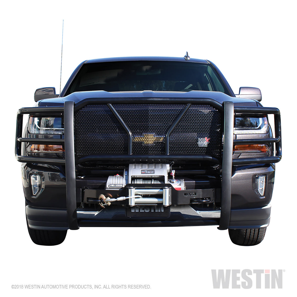 Westin HDX Winch Mount Grille Guard 2016-2018 Chevy Silverado 1500