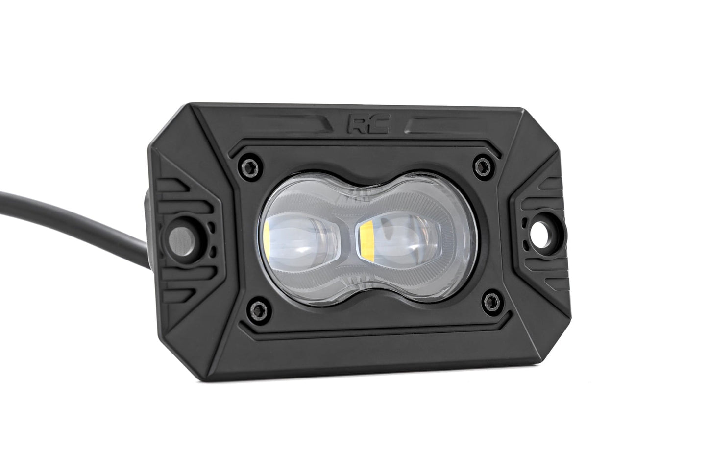 ROUGH COUNTRY | 3x1.75 Inch Black Series LED Slim Aux  SAE Fog  Flush Mount  Pair | 70908