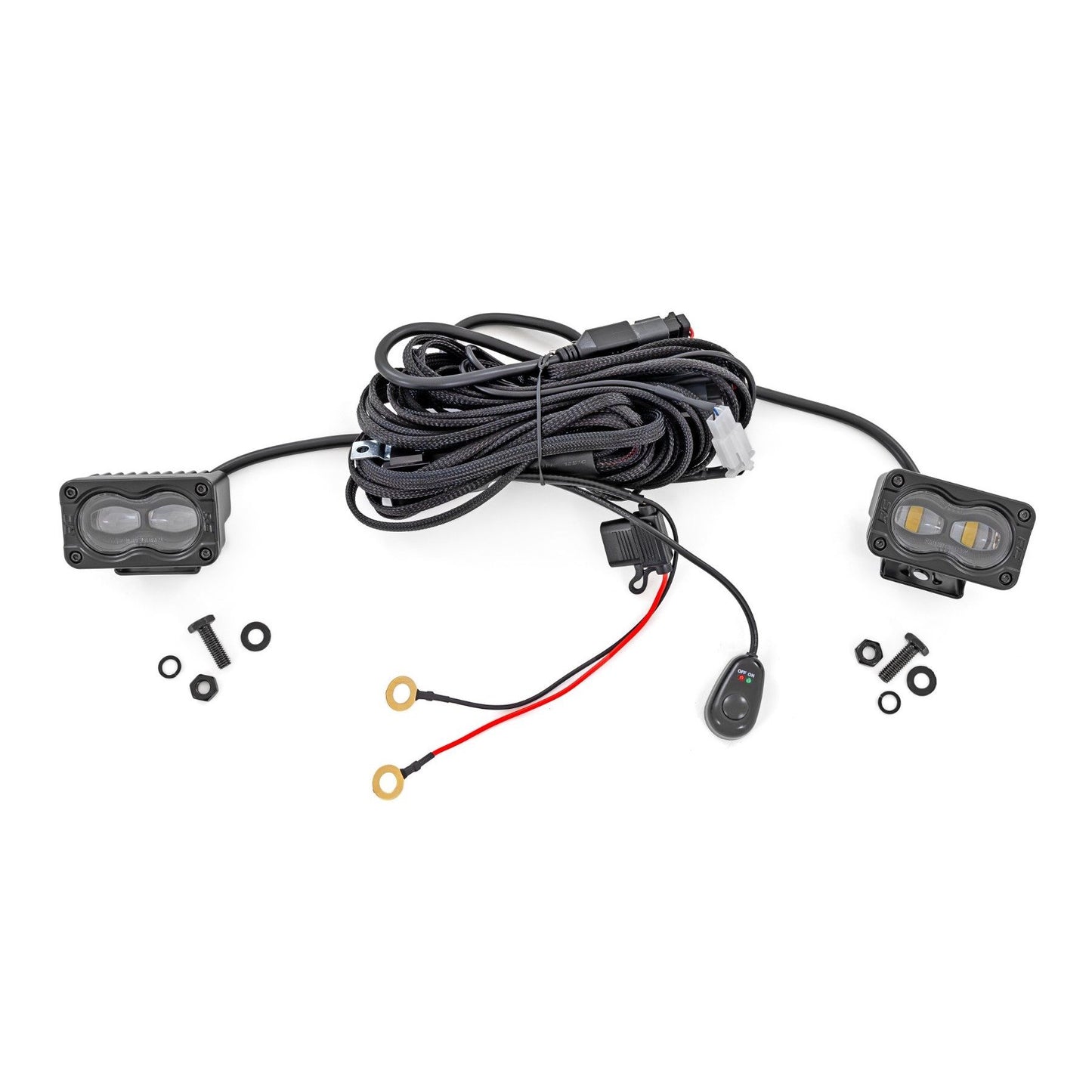 ROUGH COUNTRY 3x1.75 Inch Black Series LED Slim Aux | SAE Fog | Pair | 70910