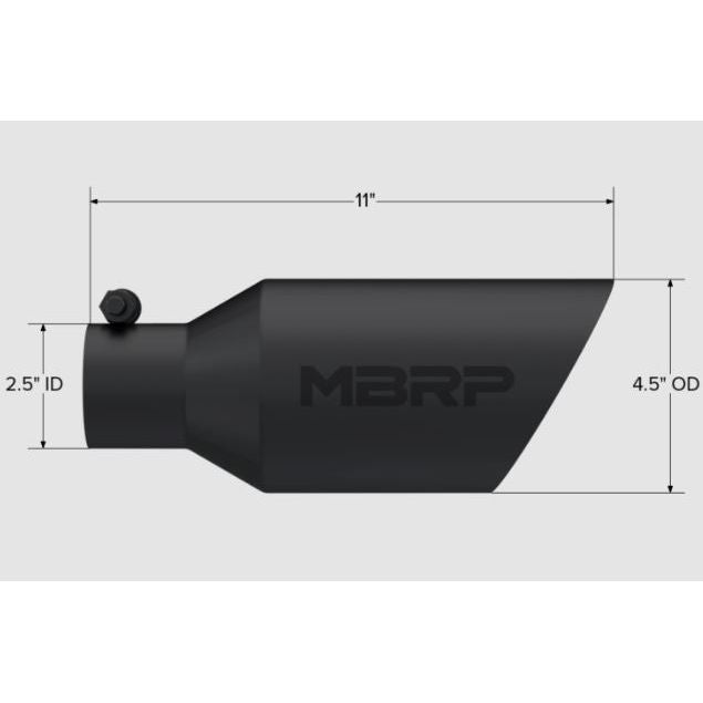 MBRP | Universal Black-Coated Tip, 2.5 Inch ID, 4.5 Inch OD Out,  | T5161BLK